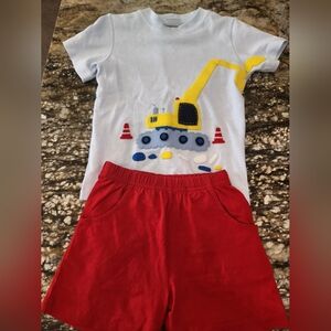 Kids Construction Theme Matching Set - White and Red